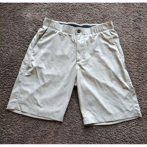 Under Armour Mens Size 31 Match Play Performance Golf Chino Shorts Tan Preppy